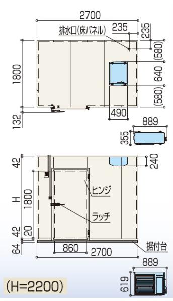 プレハブ冷蔵庫 設定温度-5 ℃~+15℃ - 冷蔵庫 プレハブ冷蔵庫 設定温度-5 ℃~+15℃ - 冷蔵庫
